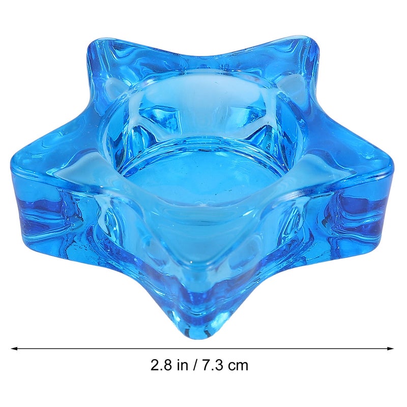 4 Pcs Candlestick Star Shape Candle Holder Romantic Colored Glass Candlestick Cup Home Desktop Ornament Supplies ( ) - Image 3