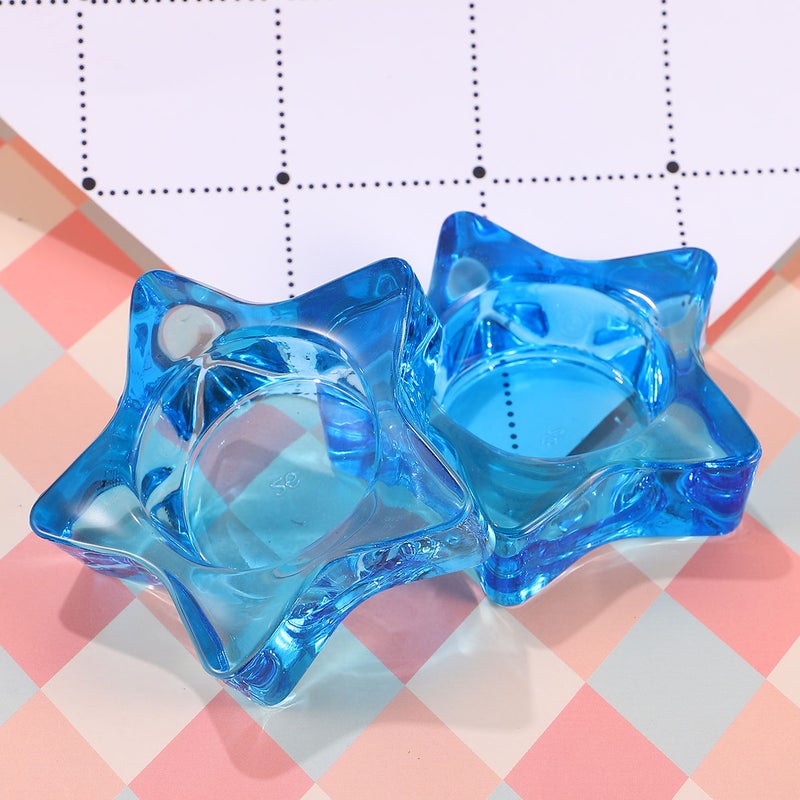 4 Pcs Candlestick Star Shape Candle Holder Romantic Colored Glass Candlestick Cup Home Desktop Ornament Supplies ( ) - Image 4