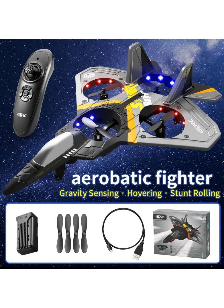 AROAQ RC Foam Aircraft Remote Control Airplane Foam Toys for Children V17 Grey  - Image 1
