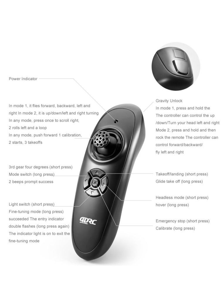 AROAQ RC Foam Aircraft Remote Control Airplane Foam Toys for Children V17 Grey  - Image 3