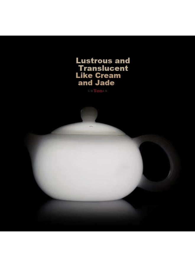 Yihutea Yihu Tea Mutton Fat Jade Porcelain Xishi Teapot Ceramic Brewing Teapot Home Small Tea Set High-end Handmade Kung Fu Tea Set - Image 3