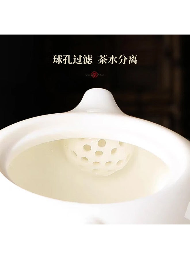 Yihutea Yihu Tea Mutton Fat Jade Porcelain Xishi Teapot Ceramic Brewing Teapot Home Small Tea Set High-end Handmade Kung Fu Tea Set - Image 5