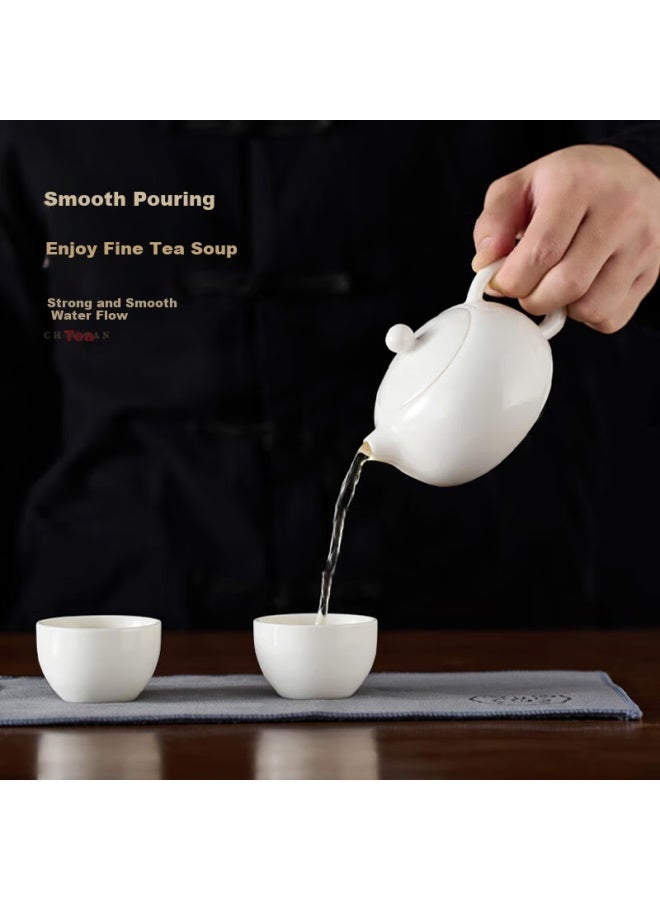 Yihutea Yihu Tea Mutton Fat Jade Porcelain Xishi Teapot Ceramic Brewing Teapot Home Small Tea Set High-end Handmade Kung Fu Tea Set - Image 4