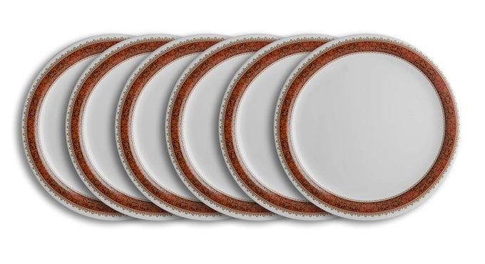 | PURE MELAMINE | BUFFET PLATE SET  QUEEN DIAMOND 12.5 (6 NOS.) | STAIN FREE, GLAZED FINISH