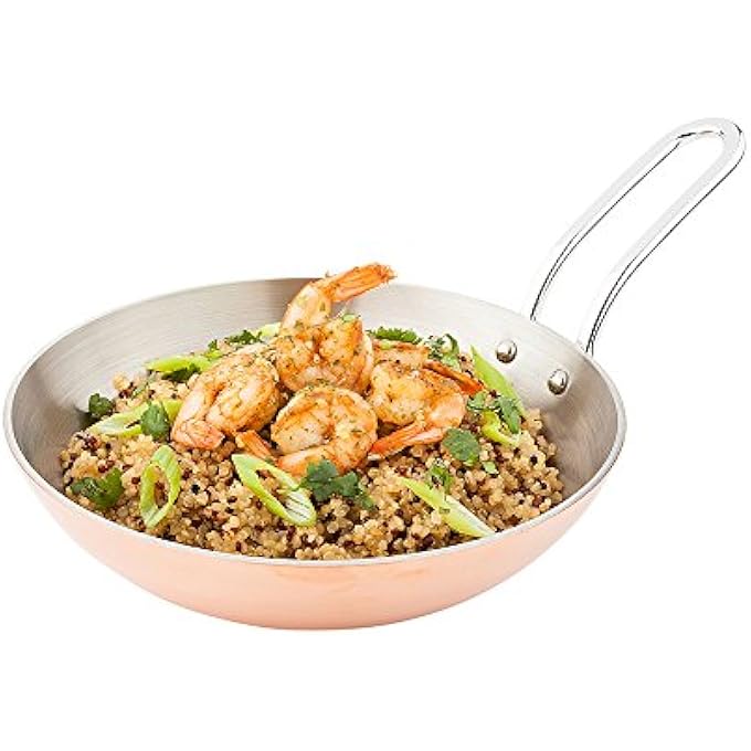 Restaurantware 65 Inch Mini Skillet 1 Curved Cooking Skillet  Stain Resistant With Handle Copper Stainless Steel Frying Pan Dishwasher Safe For Meals Or Desserts - Image 1