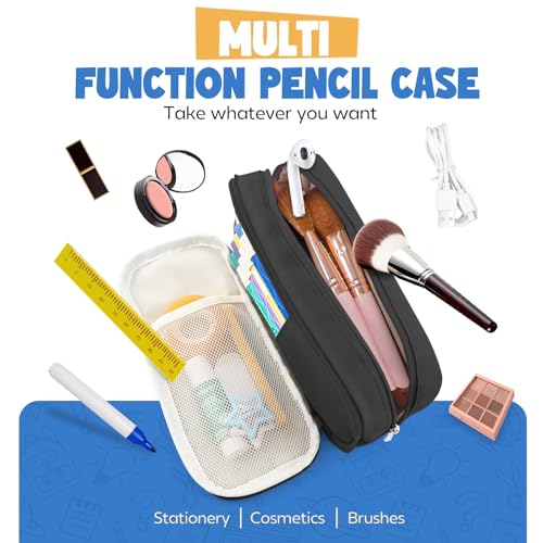 HOHOM Pencil Case Large Capacity Pencil Pouch Holder Box Marker Storage Bag Desk Organizer Stationery Organizer for School Supplies Office Travel Organizers Office College - Image 2