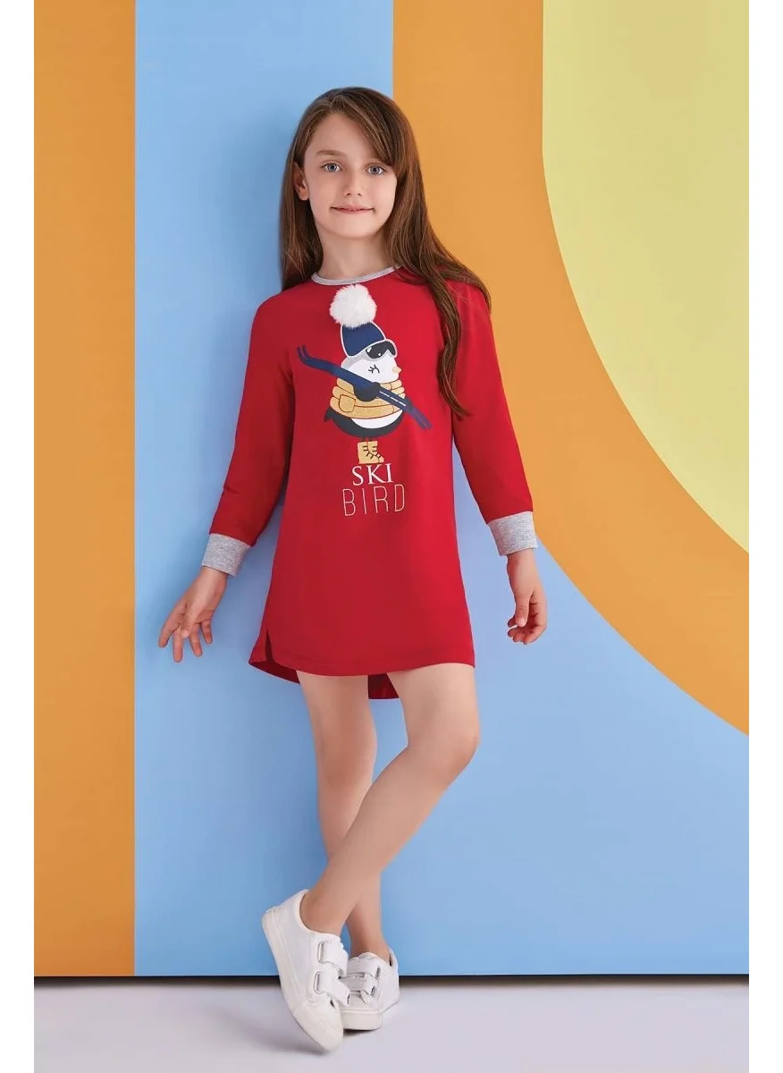 RolyPoly Ski Bird Girls Nightgown Red