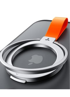 2023 Upgrade Magnetic Phone Grip Holder Kickstand with Silicone Loop, Compatible PopSockets MagSafe Ring Removable, for iPhone 15,14, 13, 12 11 Pro/Max/Plus/Mini,Samsung, Google (Silver)