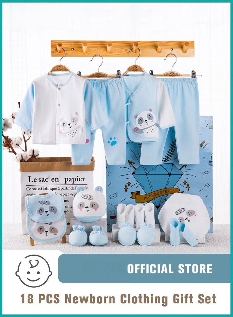18 PCS Newborn Baby Gift Box Babies Clothes Set Infant Clothing Rompers Coat Socks Hat 100% Cotton for Boys & Girls