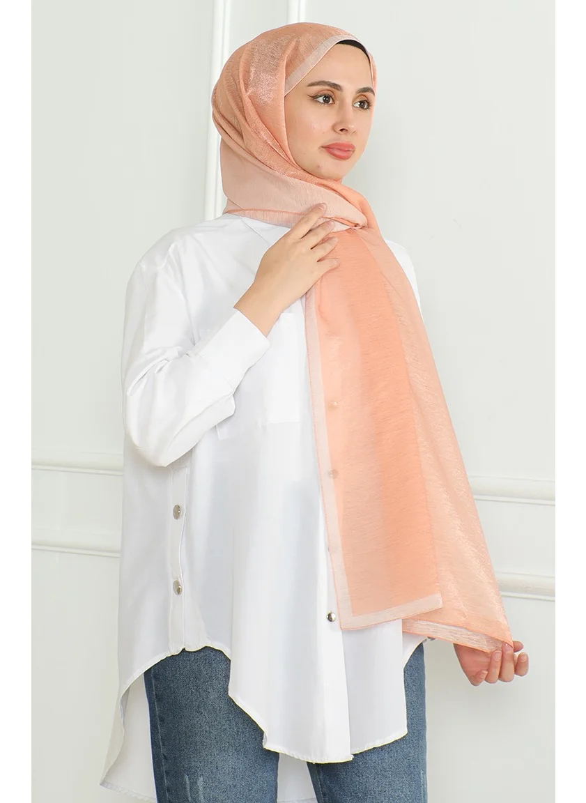 Sefa Merve Karaca Degrade Shimmer Shawl 81059-02 Salmon