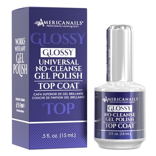 AMERICANAILS .COM Americanails Gel Polish Top Coat Original Dual Cure Formula Long Lasting Soak Off UV LED Fast Drying Nail Gel Glossy Finish 5 oz - Image 2