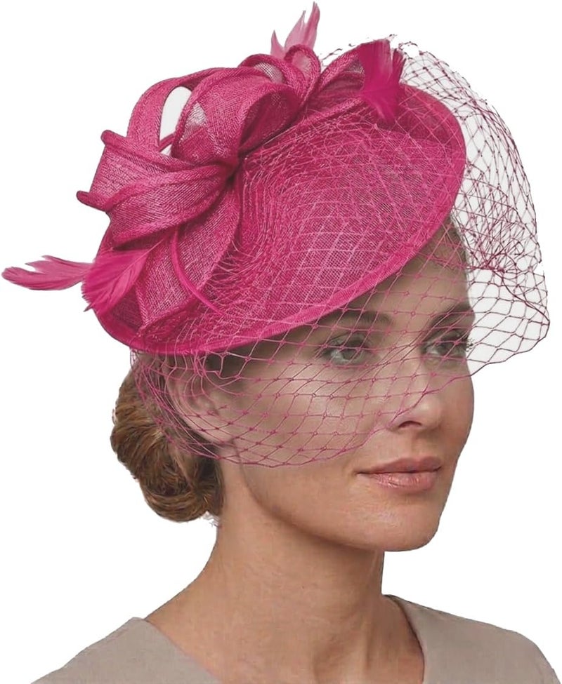 Saucer Sinamay Headband Fascinator Wedding Ascot Hat Hatinator Birdcage Veil