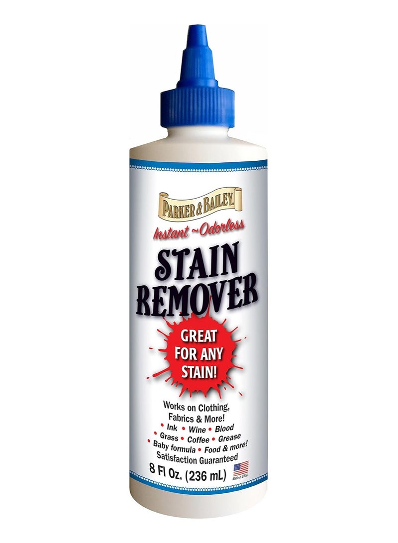 Parker & Bailey Parker And Bailey Liquid Stain Remover - Instant Stain Removal On Laundry Clothing Fabric Ink Grease Grass Coffee Food Carpet Upholstery Spot Cleaner Odor Free Detergent Booster 8Oz - Image 1