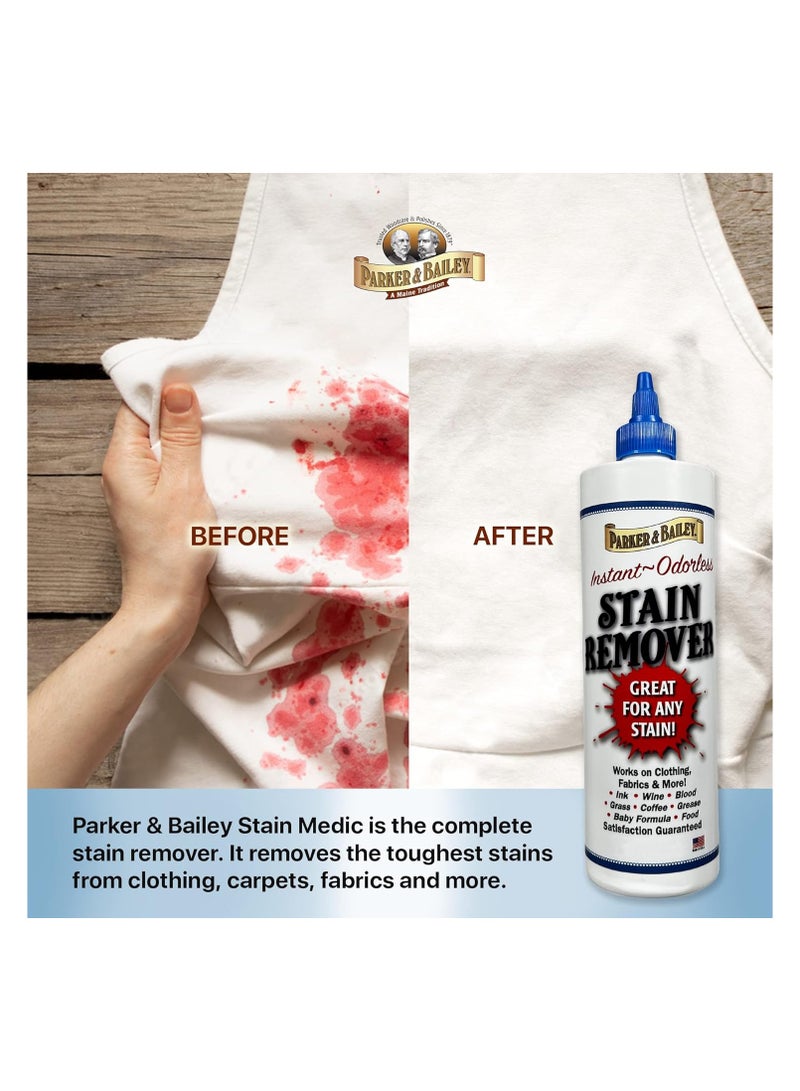 Parker & Bailey Parker And Bailey Liquid Stain Remover - Instant Stain Removal On Laundry Clothing Fabric Ink Grease Grass Coffee Food Carpet Upholstery Spot Cleaner Odor Free Detergent Booster 8Oz - Image 2