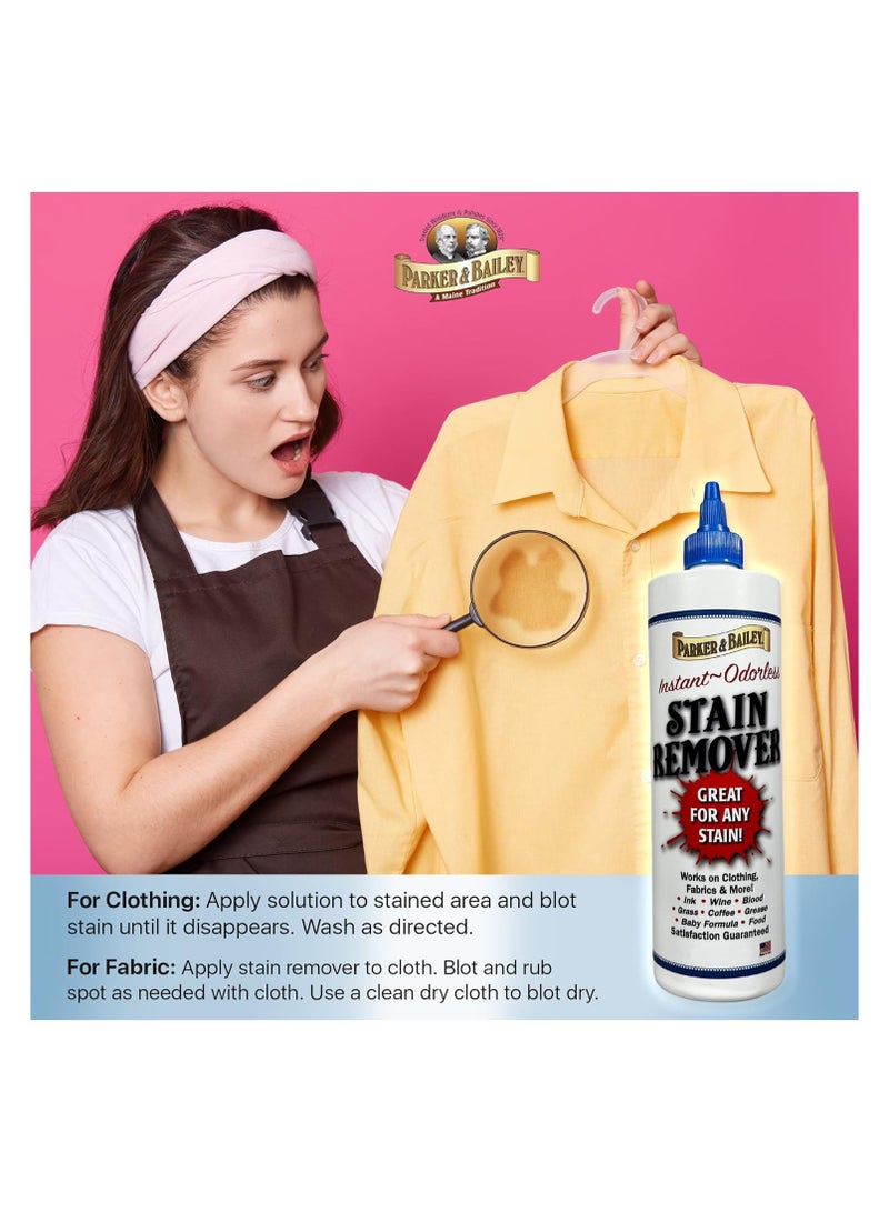 Parker & Bailey Parker And Bailey Liquid Stain Remover - Instant Stain Removal On Laundry Clothing Fabric Ink Grease Grass Coffee Food Carpet Upholstery Spot Cleaner Odor Free Detergent Booster 8Oz - Image 3
