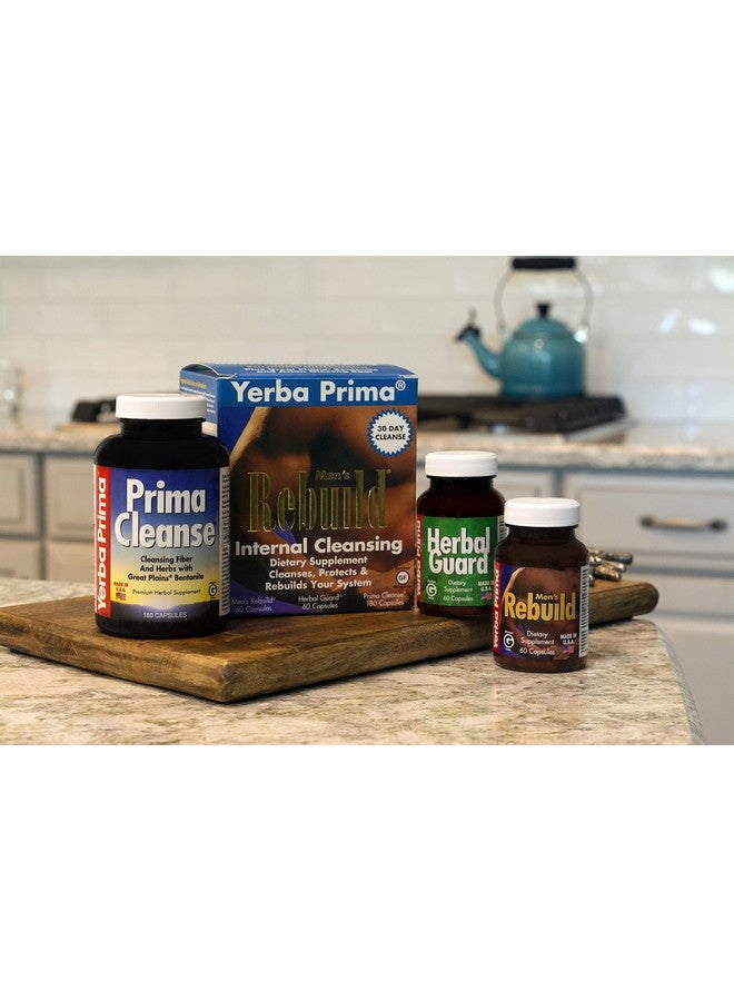 Yerba Prima Yerba Prima Cleanse Men Rebuild Kit - 30 Day Internal Cleansing Supplements Designed for Males - Prostate & Colon Health - Kidney & Liver - Natural Herbal Psyllium Fiber, Aloe Vera, Milk Thistle Seed - Image 5