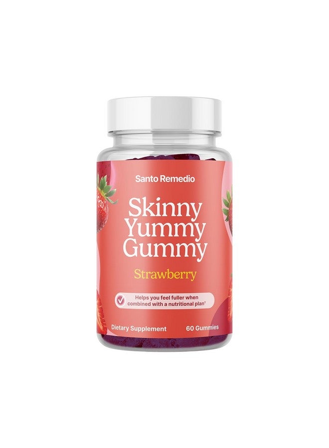 Santo Remedio, Entalla, Skinny Yummy Gummy, Nutritional Supplement, Gummy Fiber for Digestive Gut Support, 60 Fiber & Prebiotic Gummies, Strawberry Flavor, 30 Servings - Image 1