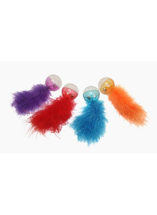مالتي بيت كرة شبكية متعددة الحيوانات الأليفة مع ريش - عبوة من قطعتين