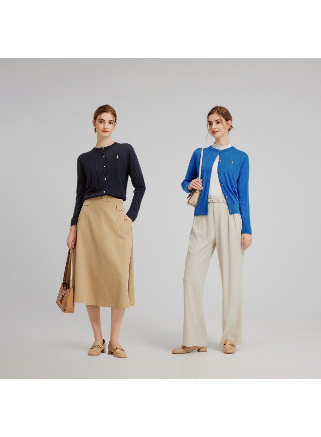Hush Puppies Autumn And Winter Casual Commuting Elegant Cashmere Women's Knitted Sweater Soft And Warm Early Autumn Warm Open-front Cardigan Coat - Image 2
