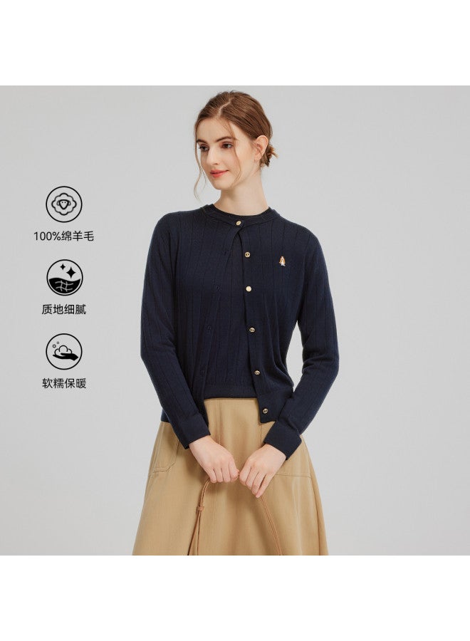 Hush Puppies Autumn And Winter Casual Commuting Elegant Cashmere Women's Knitted Sweater Soft And Warm Early Autumn Warm Open-front Cardigan Coat - Image 3