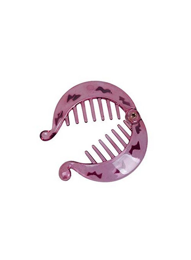 Natuworld 4Pcs 2.5 Inch Banana Fish Hair Clips Barrette Effortless Beauty Assorted Side Combs Ponytail Hair Clip Comb Pin French Round Banana Clips Hair Accessories For Women Ladies Girls (Color Random) - Image 2