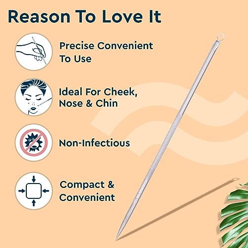 GUBB Pimple, Acne, and Blackhead Remover Tool Kit - Professional Stainless Steel Extractor Set for Blemish-Free Skin - Precision Tools for Effective Extraction, Pore Cleansing, and Skin Care. Elevate Your Skincare Routine with this Dermatologist-Approved Kit for Safe and Precise Blemish Removal - Image 4