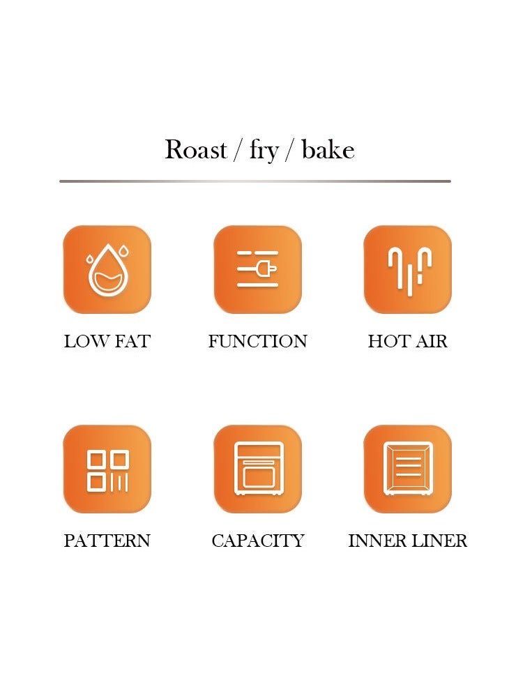 ايتي لايف مقلاة هوائية سعة 10 لتر، دوران سريع للهواء الساخن للقلي والشواء والتحميص والخبز والتحميص سعة 10 لتر 2400 وات SZ-801 أسود - Image 4