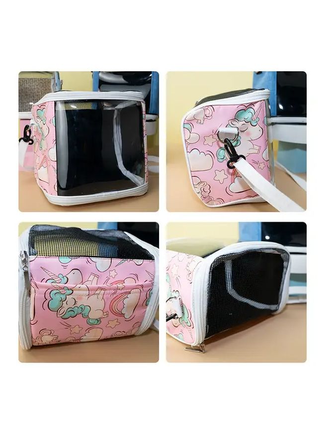 Light Blue Small Parrot Portable Pet Bird Tote Bag Durable Fabric Transparent Zipper Handle Outdoor Training Travel Accessories - Image 5