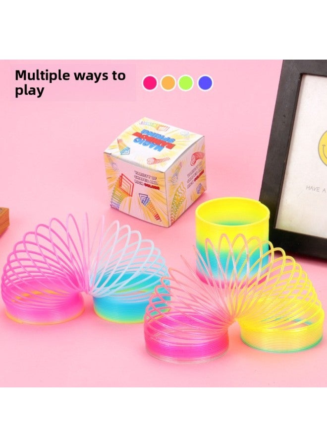Rainbow Circle Spring Circle Kindergarten Rewards Graduation Small Gifts Stacking Circle Toys Cheap Small Gifts Pushing Stall-Color:Medium Boxed Rainbow Hoops 20 Pieces  - Image 3