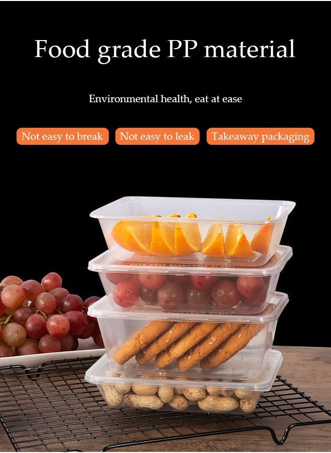20-Pieces，750 ml Thickened Meal Prep Containers,Reusable Heatable Food Storage Circular Containers WIth Lids For Packing,Storage,17*11*4CM,Clear