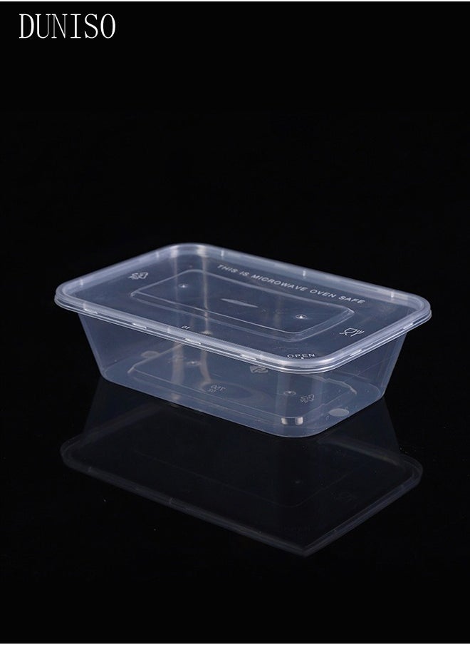20-Pieces，750 ml Thickened Meal Prep Containers,Reusable Heatable Food Storage Circular Containers WIth Lids For Packing,Storage,17*11*4CM,Clear