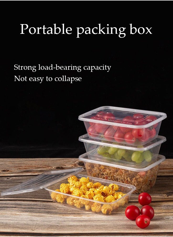 20-Pieces，750 ml Thickened Meal Prep Containers,Reusable Heatable Food Storage Circular Containers WIth Lids For Packing,Storage,17*11*4CM,Clear