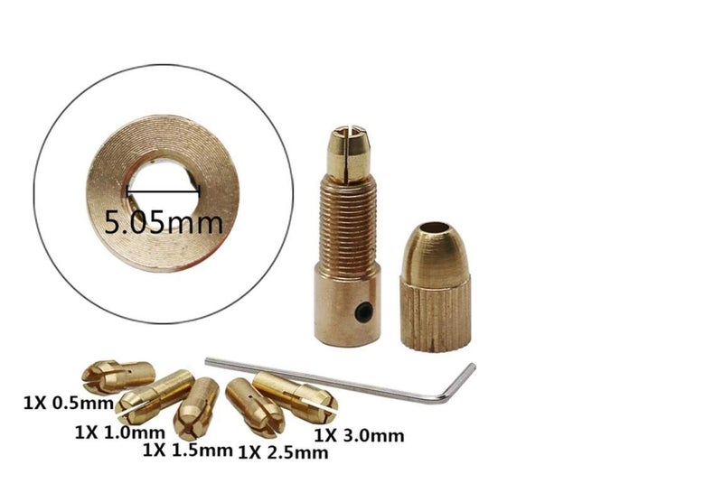 THEMISTO 5mm Shank Metal Drill Chuck Collet Bits Rotary with Screw, 0.5-3 mm for RS775 motor - Image 3