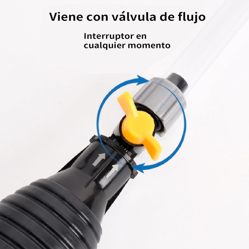Manual Siphon Pump 4M Transparent PVC Hose 15mm High-Flow - Anti-Reflux Valve Portable 290g - Multi-Function Liquid Transfer Pump for Vehicle Emergency Camping Home Aquarium - Image 4