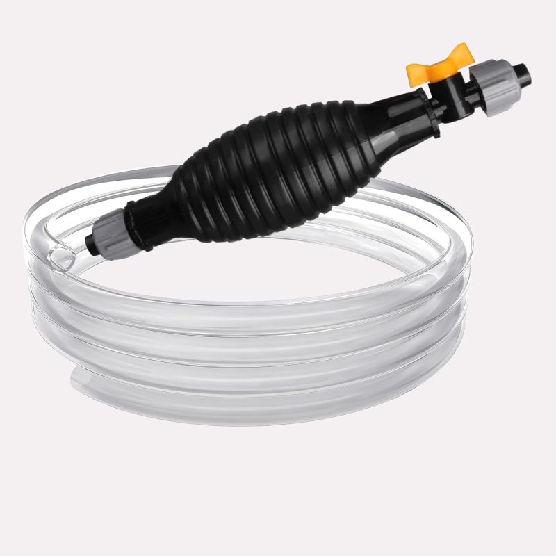 Manual Siphon Pump 4M Transparent PVC Hose 15mm High-Flow - Anti-Reflux Valve Portable 290g - Multi-Function Liquid Transfer Pump for Vehicle Emergency Camping Home Aquarium - Image 2