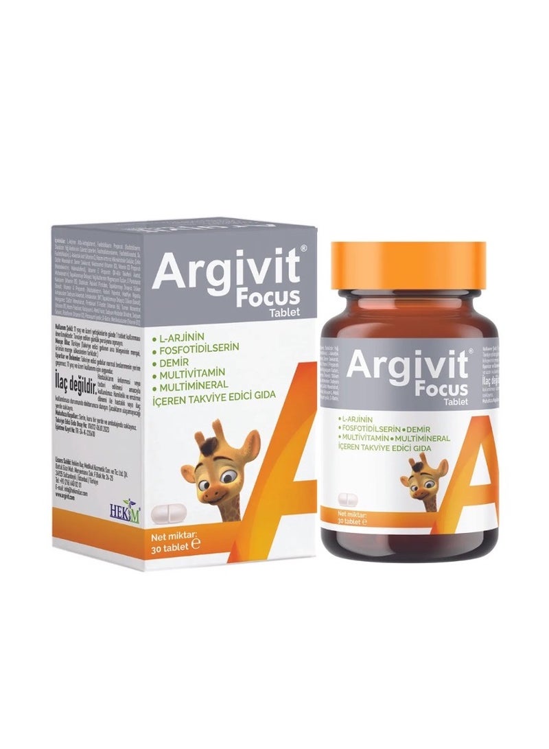 Argivit Argivit Focus Tablet - Multivitamins Nutritional Supplement to Increase Height, Support Focus and Growth - 30 Tablets - Image 1