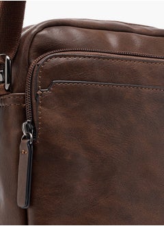 LBL by Shoexpress Men's Textured Crossbody Bag with Zip Closure and Adjustable Strap  - Image 4