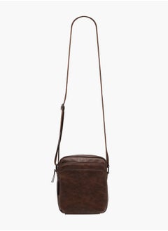 LBL by Shoexpress Men's Textured Crossbody Bag with Zip Closure and Adjustable Strap  - Image 2
