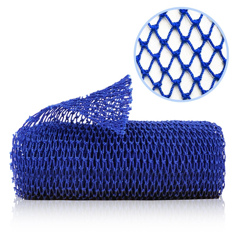 ZOCY African Net Sponge, Authentic Exfoliating Body Scrubber for Bath and Shower, Multiple Textures with Gentle Deep Exfoliating and Rich Lather for All Skins (Blue) - Image 1