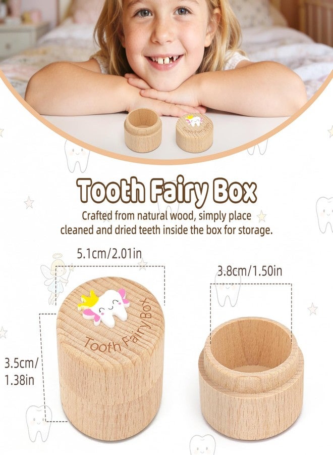 Oiiyee Tooth Fairy Tooth Holder Kit for Kids - Tooth Fairy Box, Coins, Plush Charm & Pouch, Tooth Fairy Gifts for Lost Baby Teeth(Girls) - Image 5