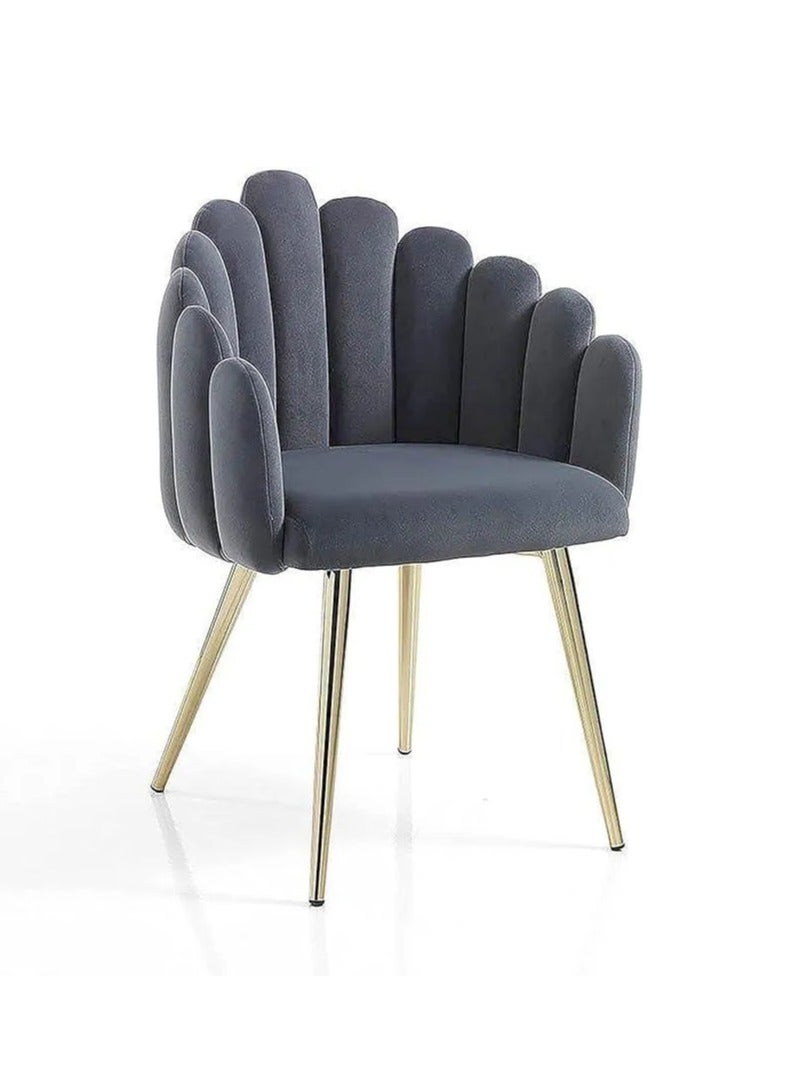 Wooden Twist Modernizing Restaurant Cafe Marble Top 4 Chairs With 1 Table Metal Legs - Image 3
