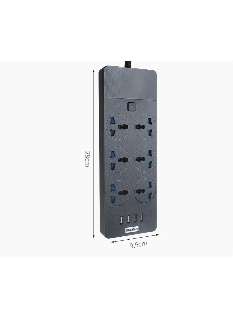 Generic 6-hole + 4 USB hole safe household socket, 2m long power cable,home socket,USB socket,multi purpose socket  - Image 4