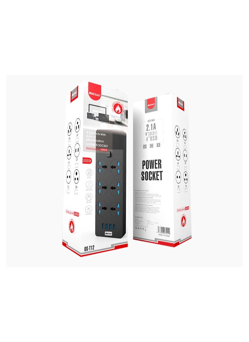 Generic 6-hole + 4 USB hole safe household socket, 2m long power cable,home socket,USB socket,multi purpose socket  - Image 5