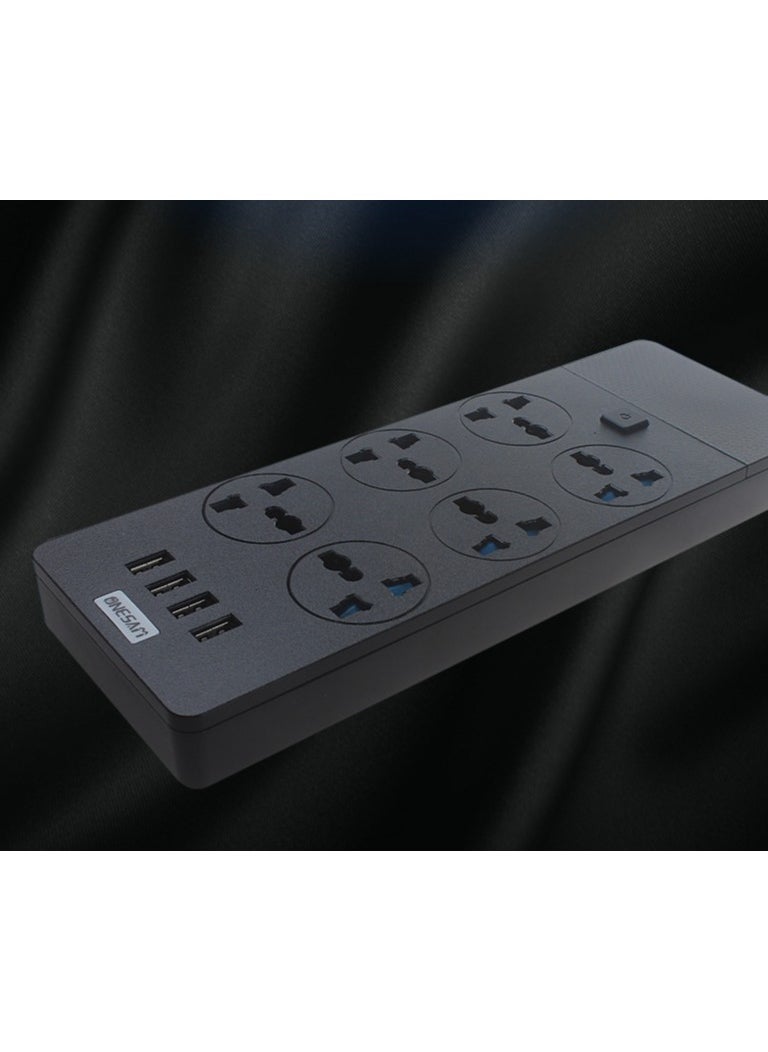 Generic 6-hole + 4 USB hole safe household socket, 2m long power cable,home socket,USB socket,multi purpose socket  - Image 1