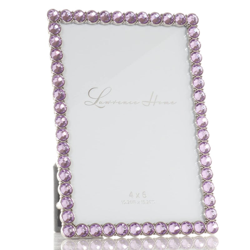 Lawrence Frames 4x6 Silver Metal Sparkle Frame - Bright Lilac - Image 3