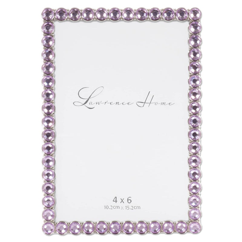 Lawrence Frames 4x6 Silver Metal Sparkle Frame - Bright Lilac - Image 1