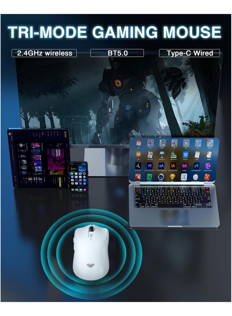 أولا ماوس لاسلكي AULA SC580 مزود بتقنية البلوتوث/2.4G/Type-C وبطارية 500 مللي أمبير/ساعة مع دعم 6 سرعات DPI للألعاب - Image 3