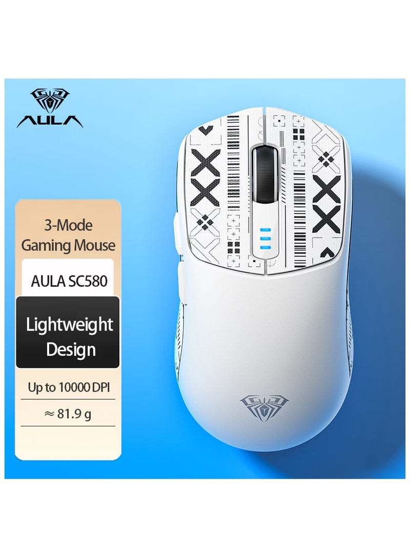 أولا ماوس لاسلكي AULA SC580 مزود بتقنية البلوتوث/2.4G/Type-C وبطارية 500 مللي أمبير/ساعة مع دعم 6 سرعات DPI للألعاب - Image 2