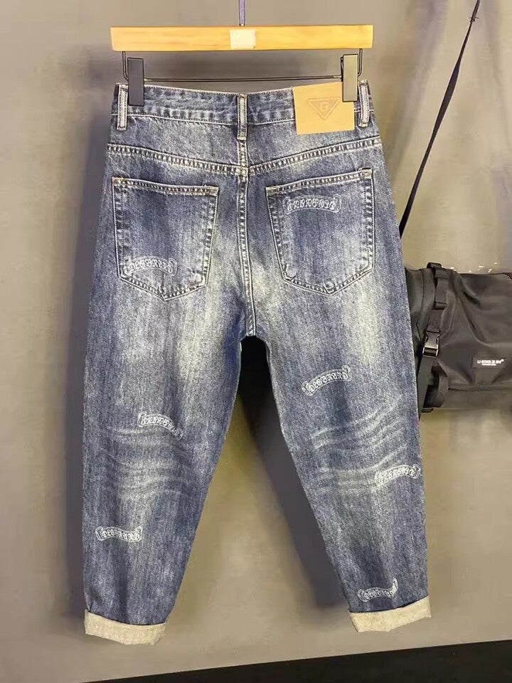 Unisex Classic Denim Jeans Loose Fit Daily Outdoor Wear - Image 1
