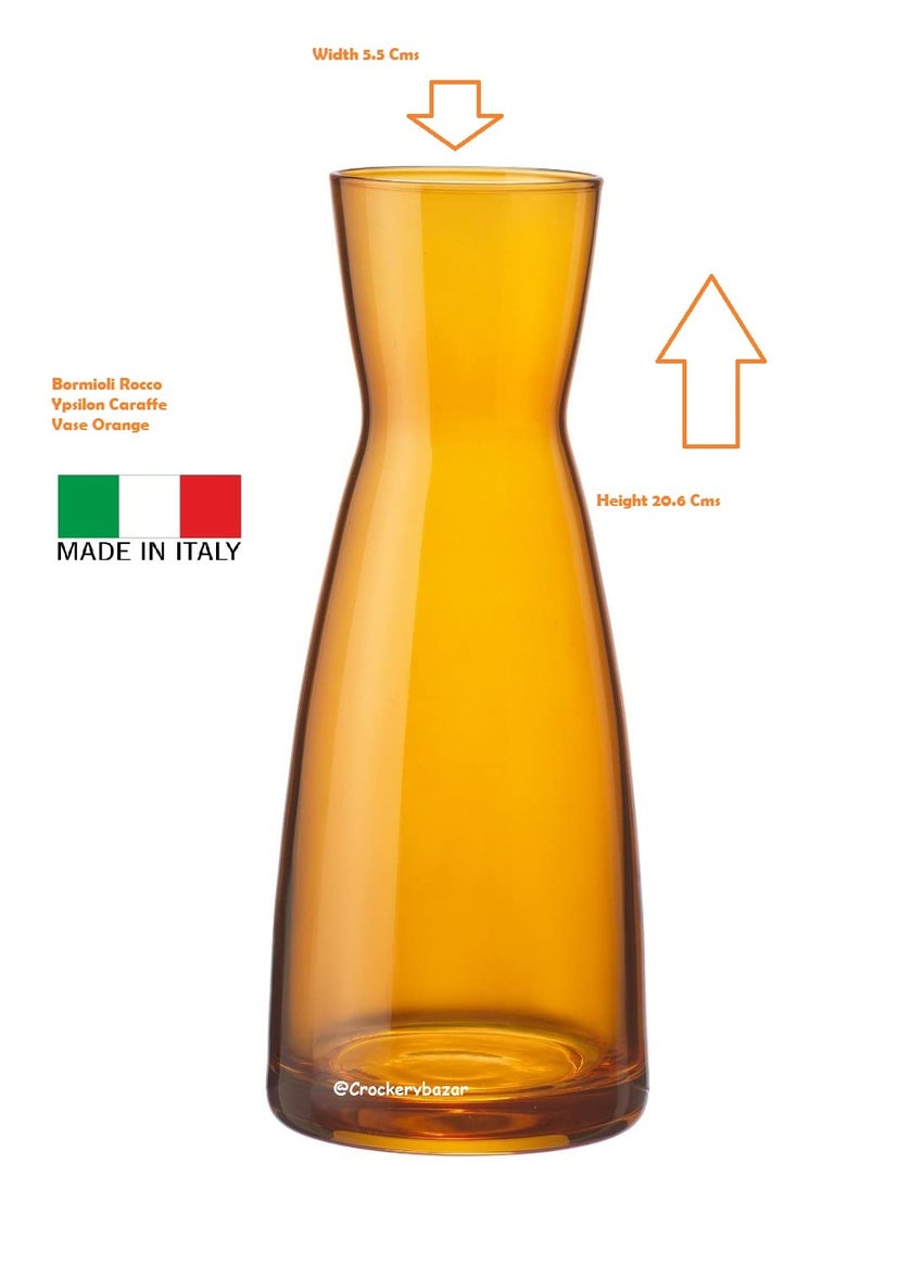Bormioli Rocco Bormioli Rocco Glass Vase 20.6 Cms 1 Pc, Ypsilon Caraffa Orange Colour  - Image 3